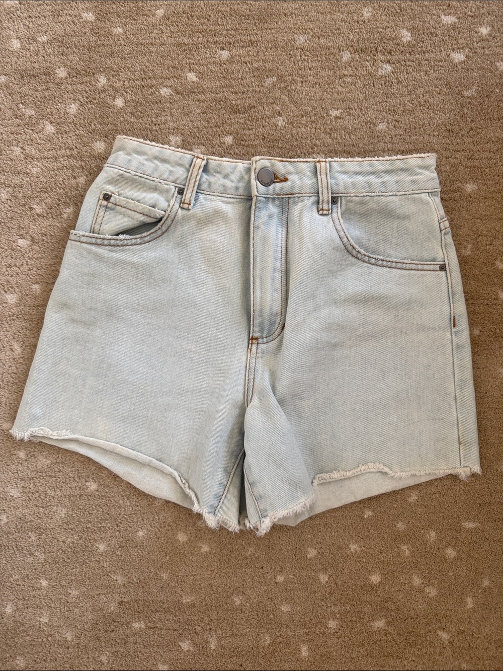 Light Wash Denim Women's Shorts - Casual High-Rise Cut